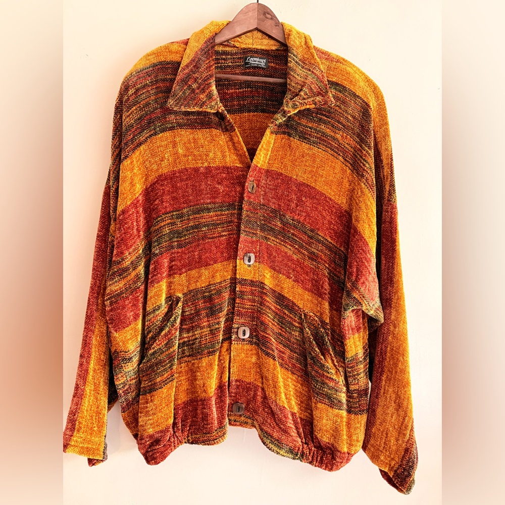 LOOMINUS Weavers‎ 90s ARTIST L XL 1X Handwoven Art- Sweater Coat Jacket